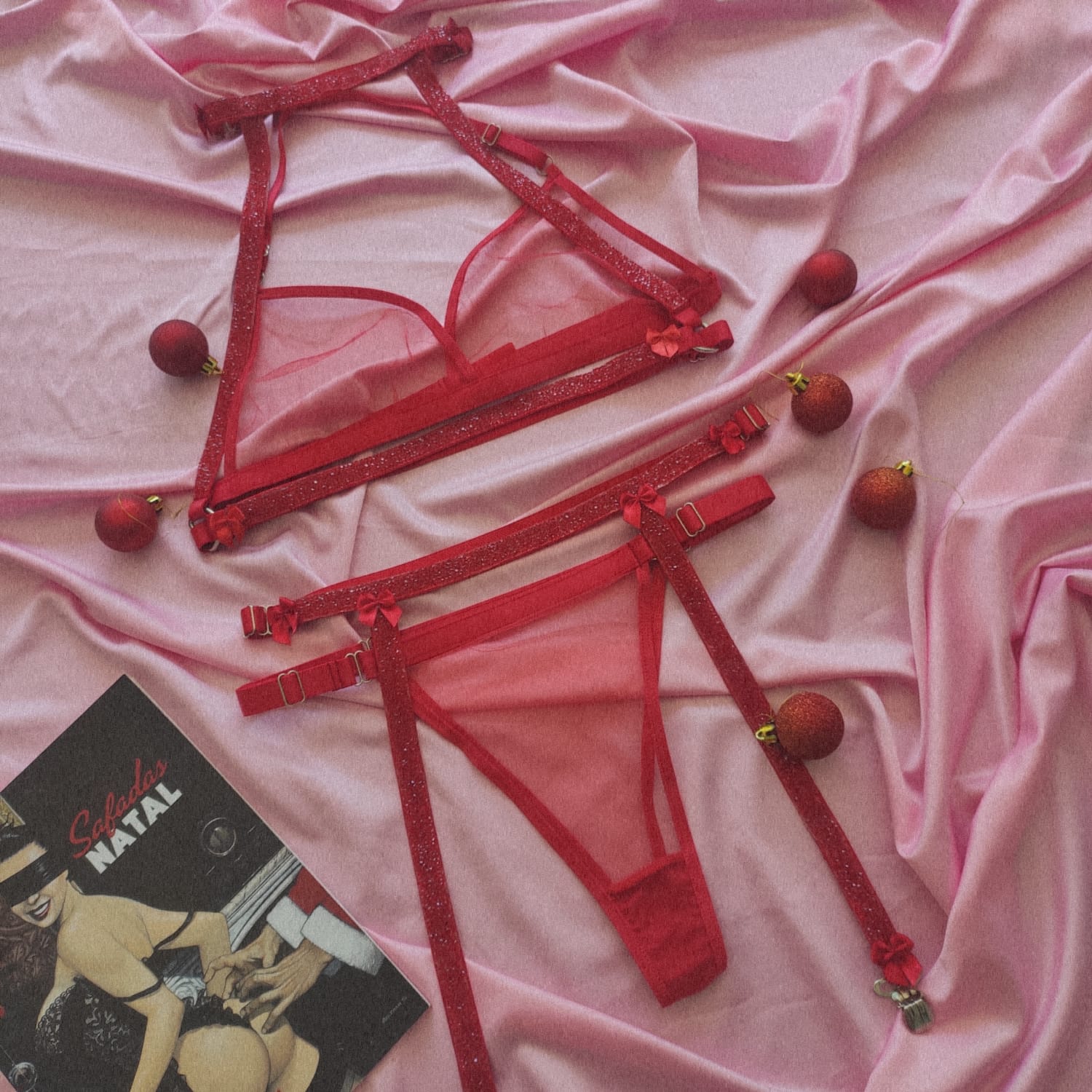 Lingerie Shine in Red - Imagem 5
