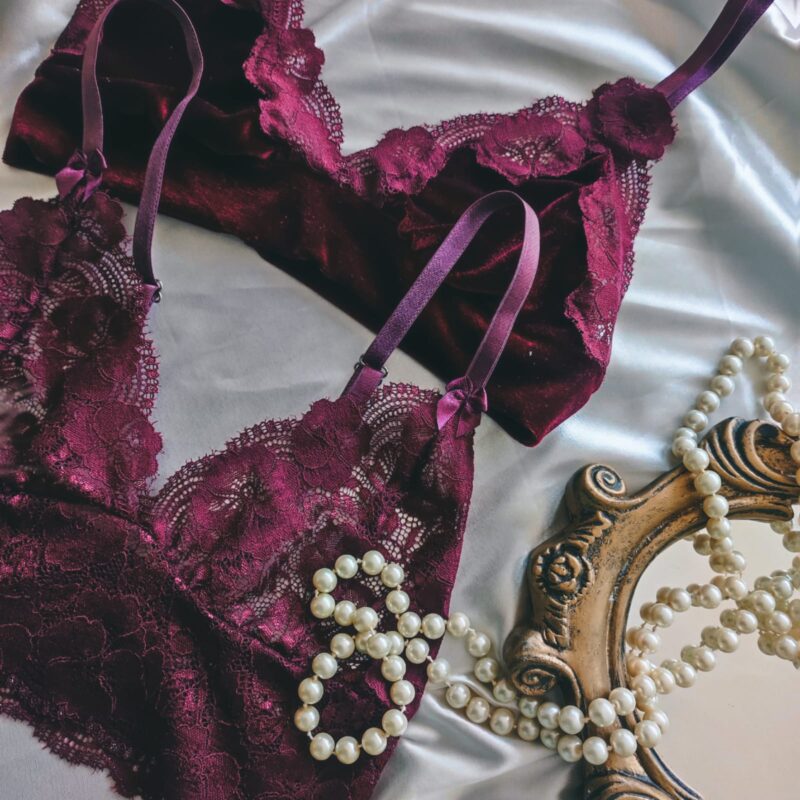 Kit de Bralette Bordô