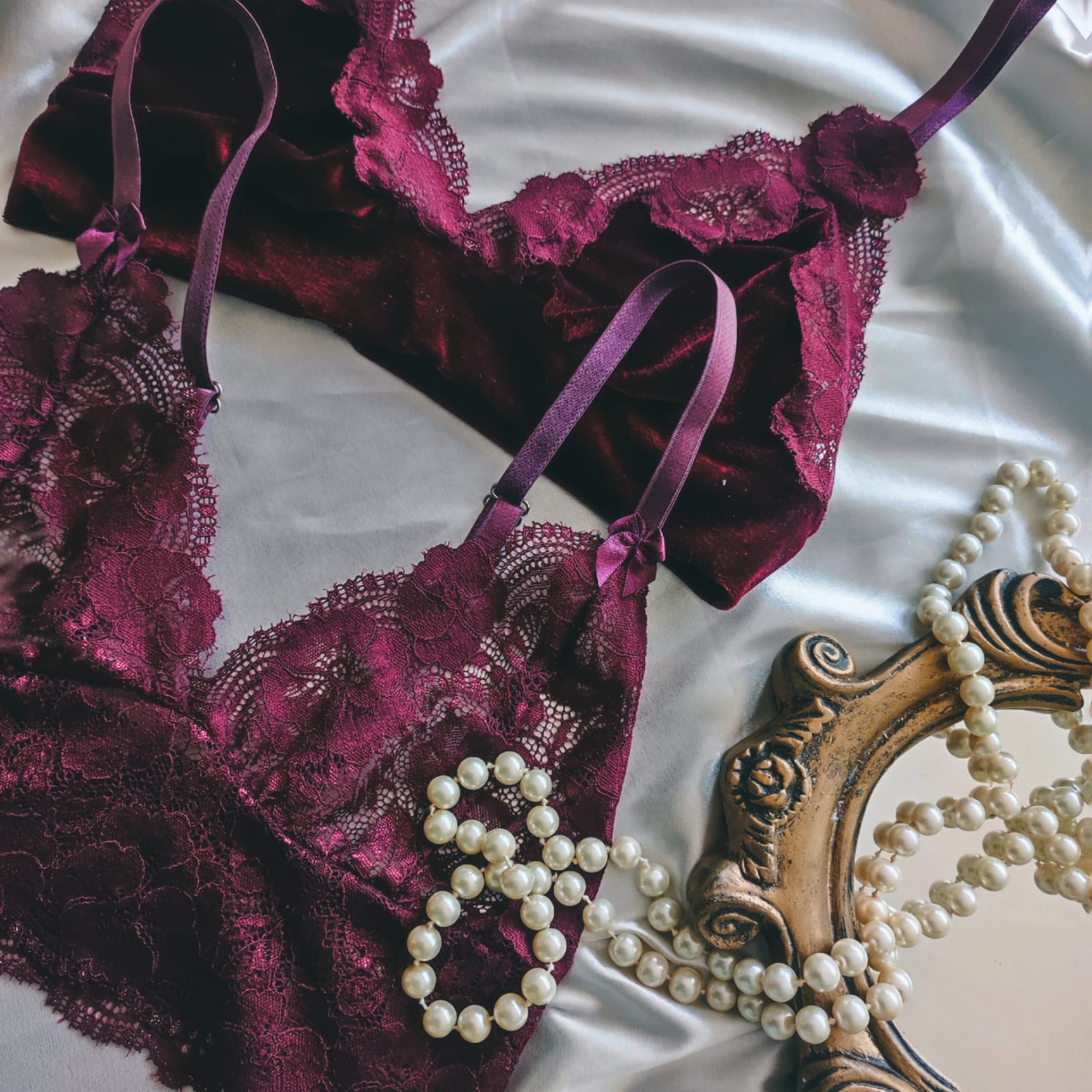 Kit de Bralette Bordô