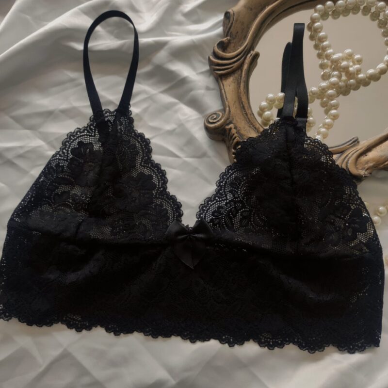 Bralette rendado preto